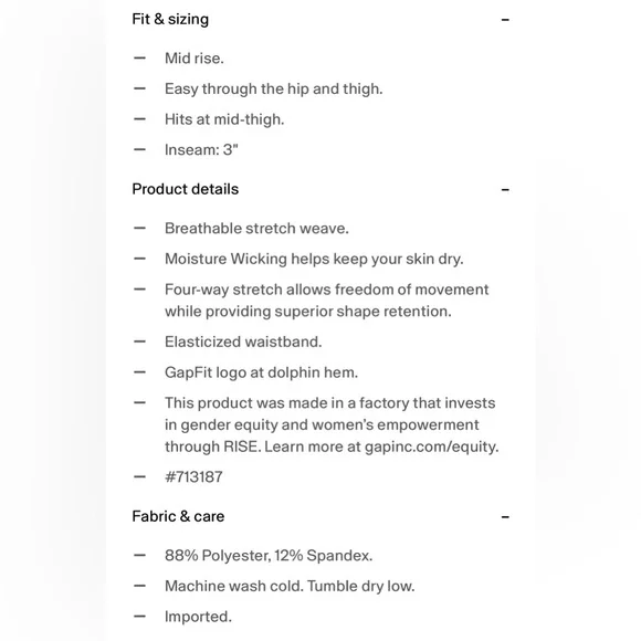 NWT GAP GapFit 3" Mid Rise Runaround Shorts - Picture 6 of 6